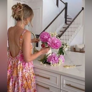 Free People Park Slope Low Back Floral Maxi Dress